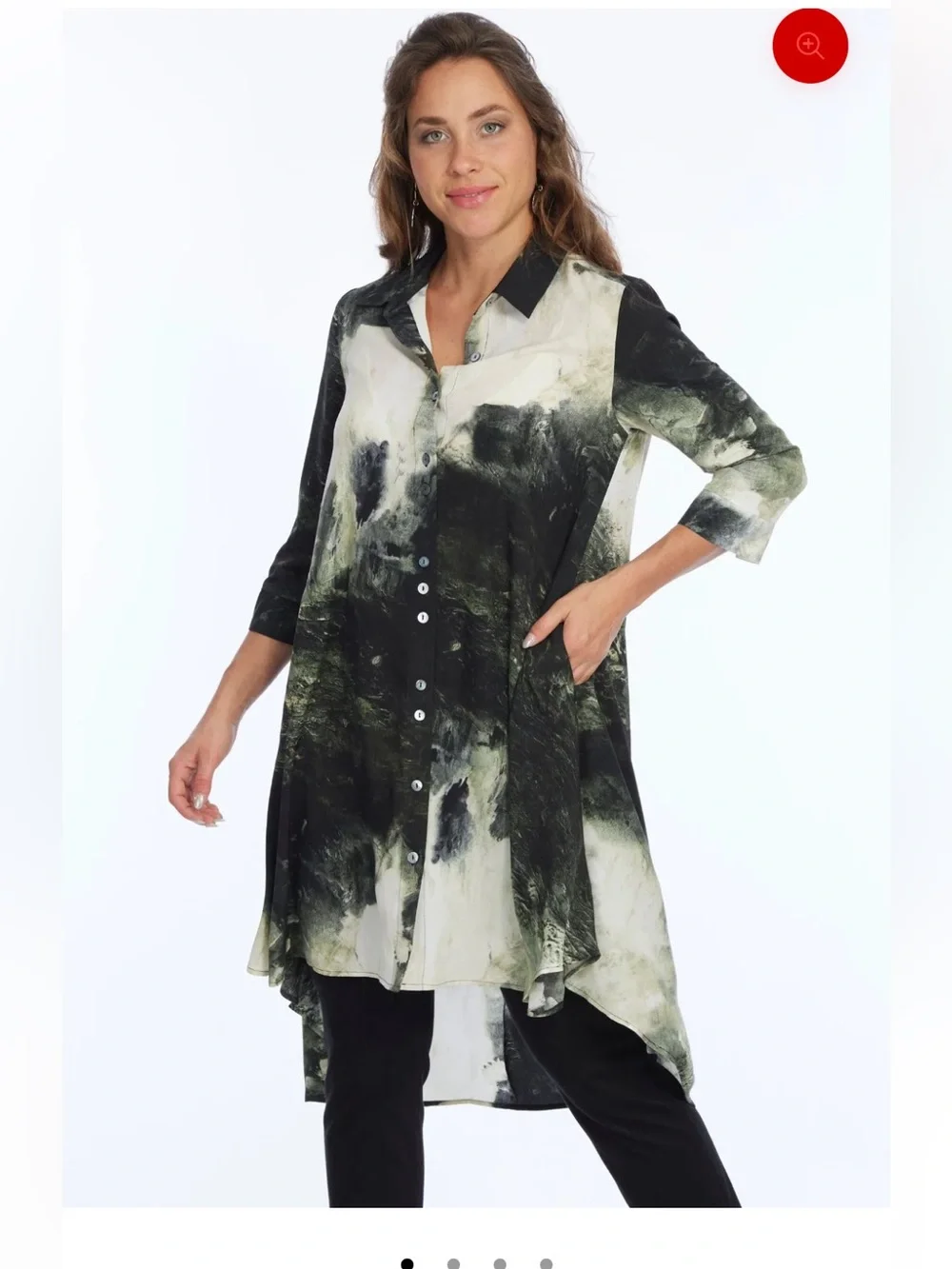 Lior Paris Hunter Green Dress/Duster - Picture 3 of 4